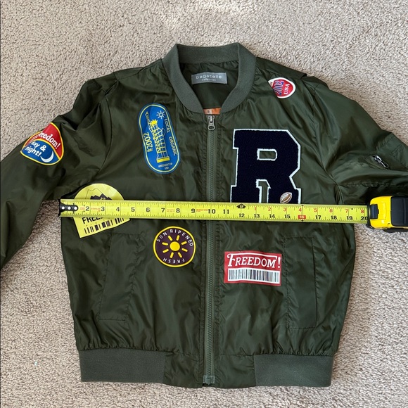 bomber varsity rugby jacket womens green New York - Picture 11 of 12